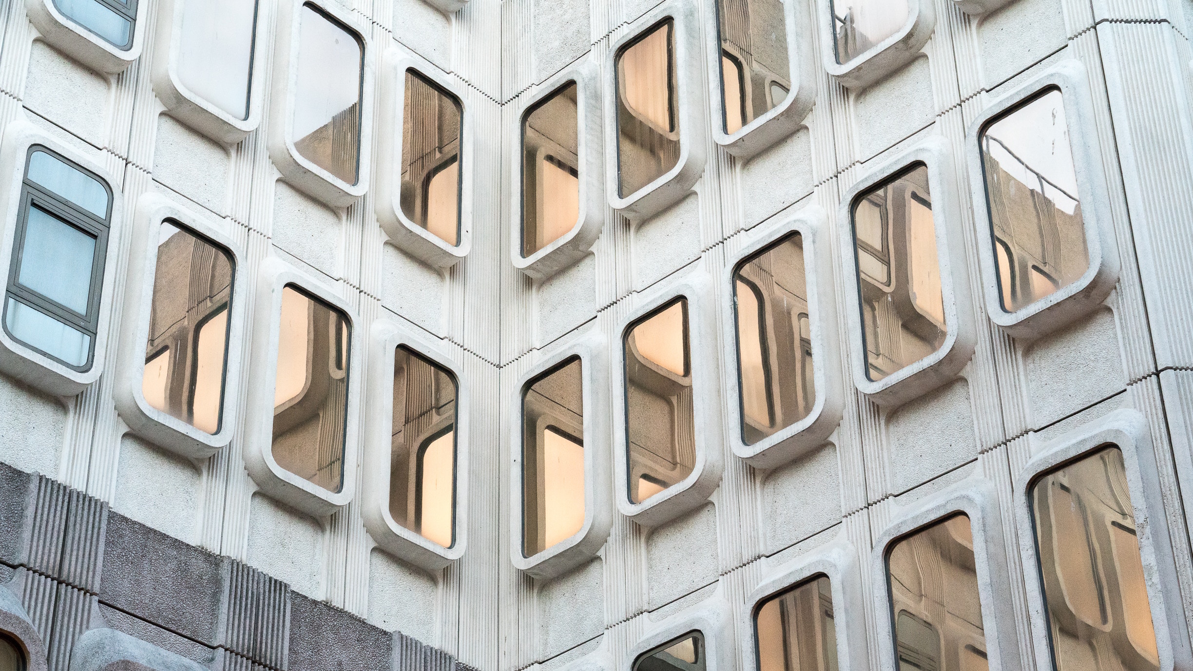 Photograph of the highly reflective windows at 8 Water Street, Liverpool